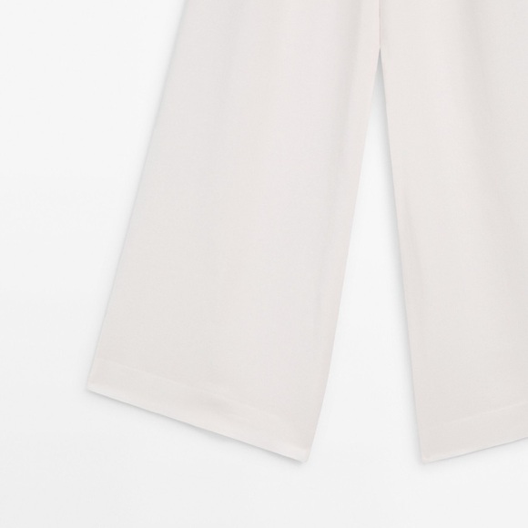 NWT. Massimo Dutti Limited Edition Ivory Wool/Viscose/Silk Blend Trousers Size 4 - Picture 6 of 13